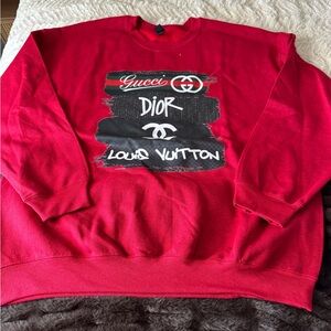 Red Designer inspired Logo sweatshirt